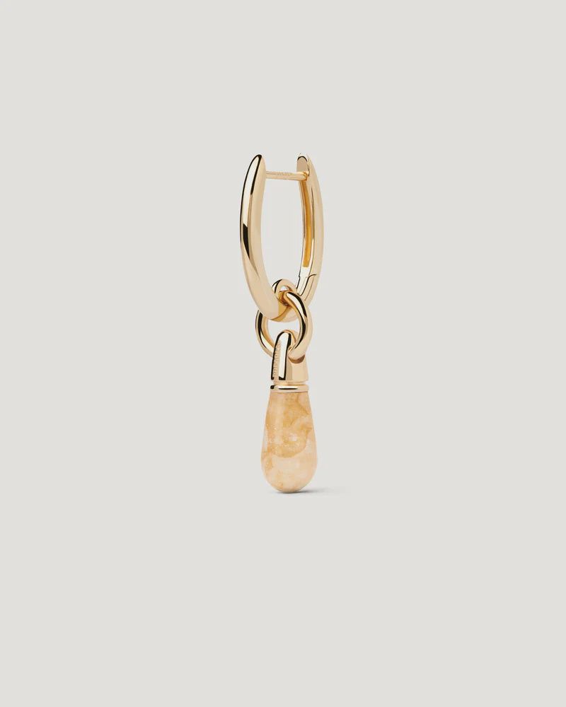 Yellow Aventurine Jupiter Single Hoop Earring