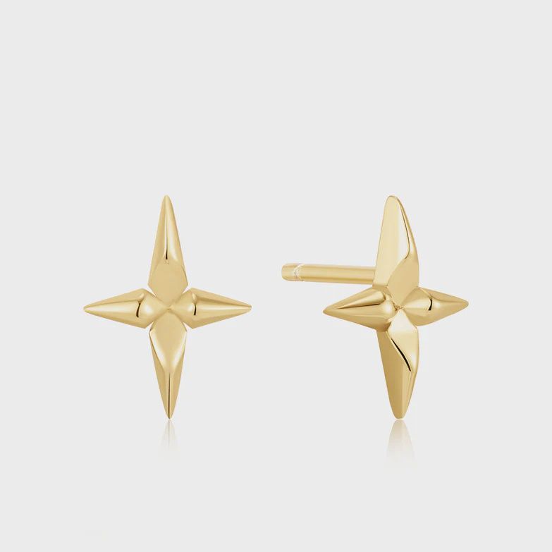 Silver Gold Plated Cross Stud Earrings