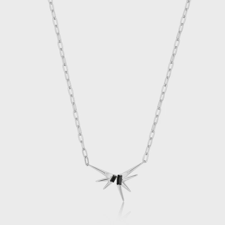 Silver Sparkle Spike Pendant Necklace