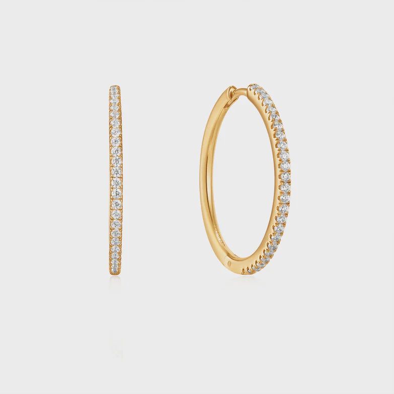Silver Gold Plated Glam Hoop Earrings