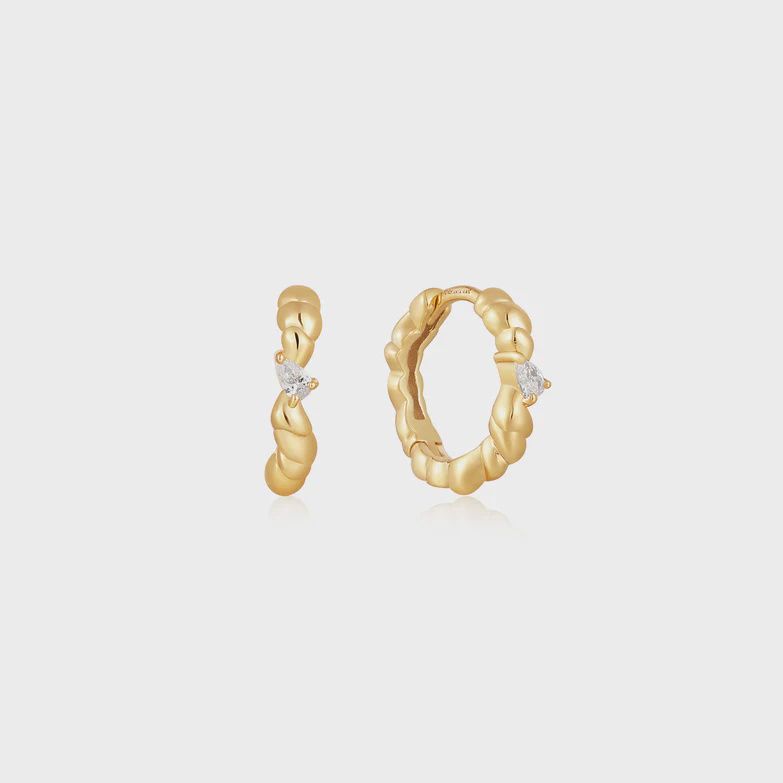 Ania Haie Twisted Wave Huggie Hoop Earring