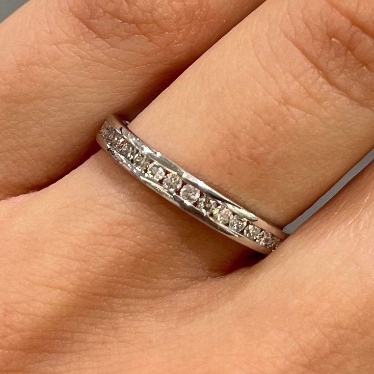 Pre-Owned 18ct White Gold 0.18ct Diamond 1/2 Eternity Ring