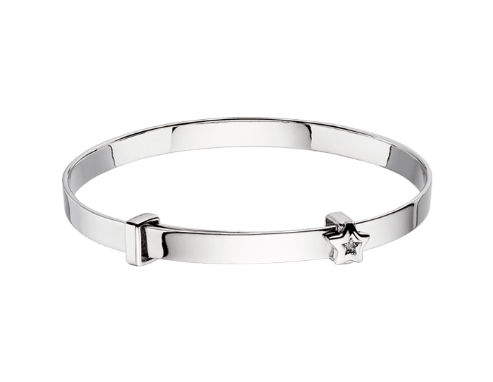 Inez Silver &amp; Diamond Star Bangle