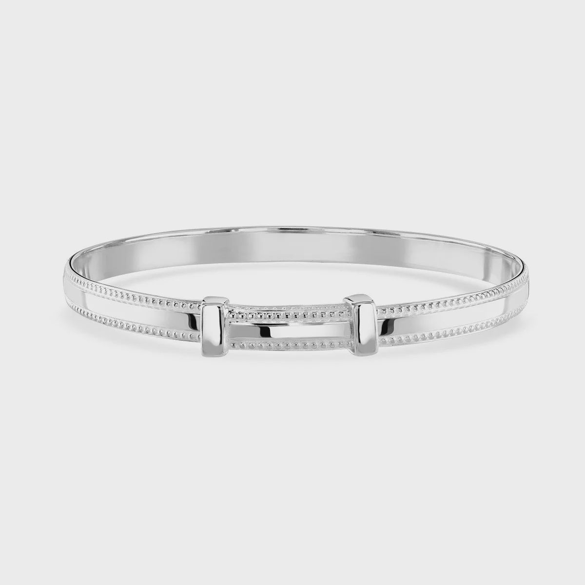 Riley - Silver Beaded Bangle