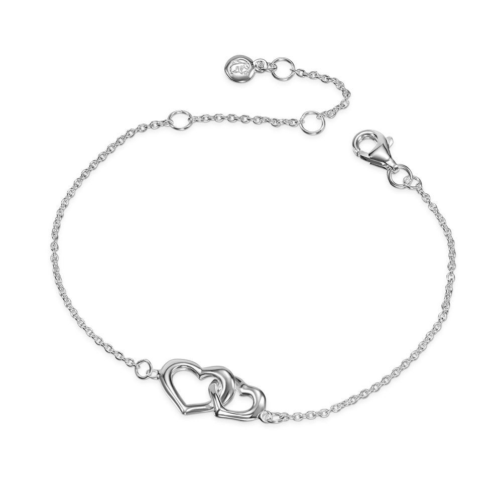 Dila Silver Double Heart Bracelet
