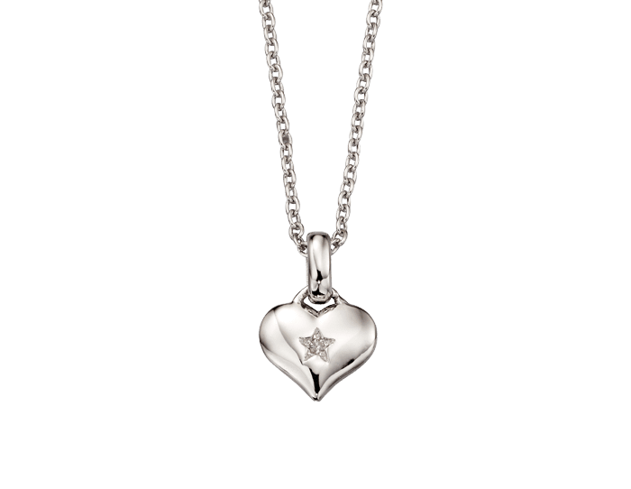 Bella Silver Diamond Heart Pendant