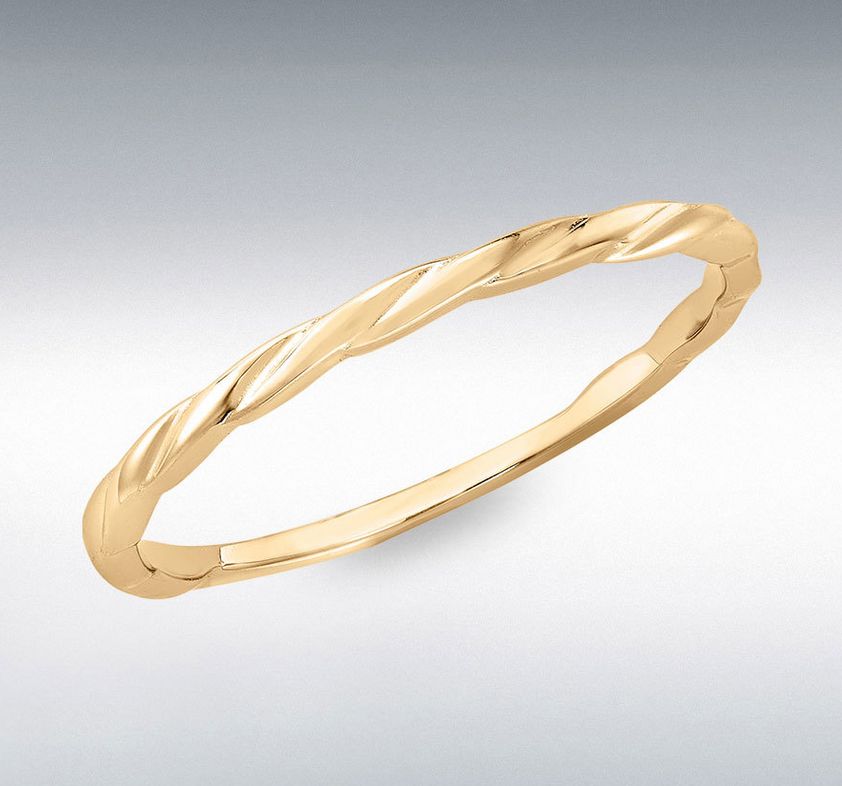 9ct Yellow Gold Twist Stacking Ring