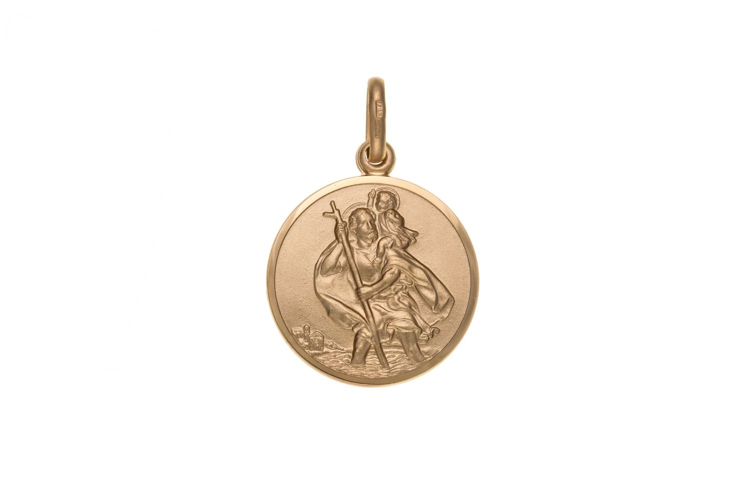 9ct Yellow Gold 18mm St Christopher Medallion