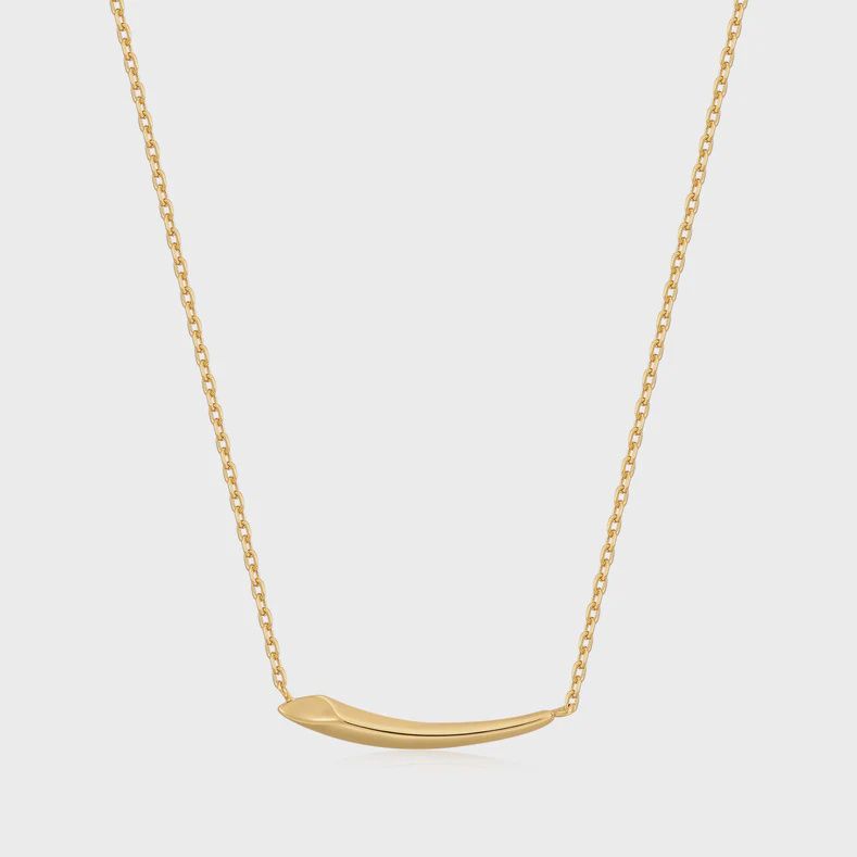 Silver Gold Plated Arrow Bar Necklace