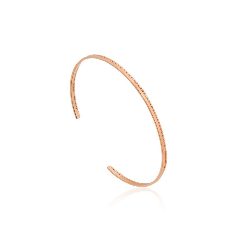 Texture Mix 14ct Rose Gold-Plated Twist Cuff