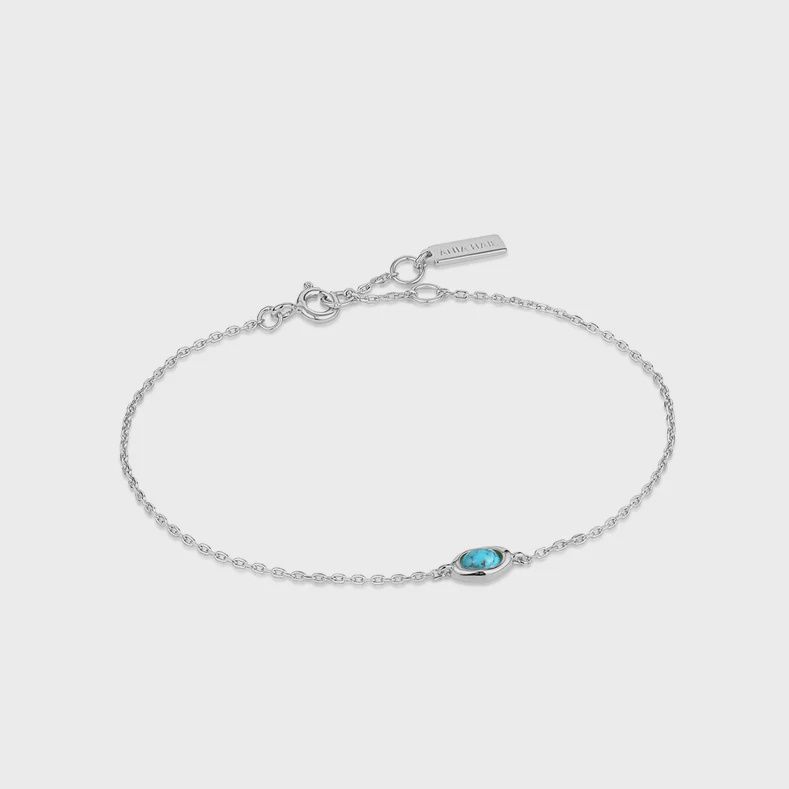 Silver Turquoise Wave Bracelet
