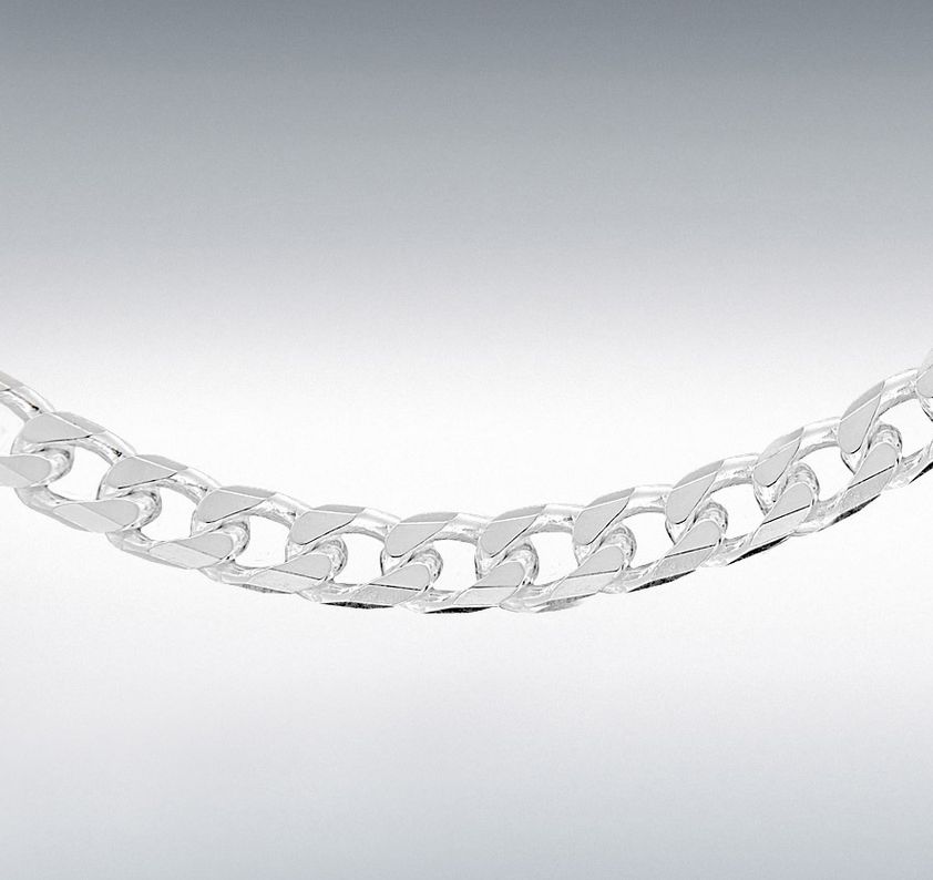 Sterling Silver Diamond Cut 51cm/20&quot; Curb Chain