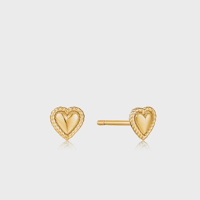 Gold Rope Heart Stud Earrings Gold Rope Heart Stud Earrings