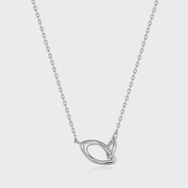 Silver Wave Link Necklace
