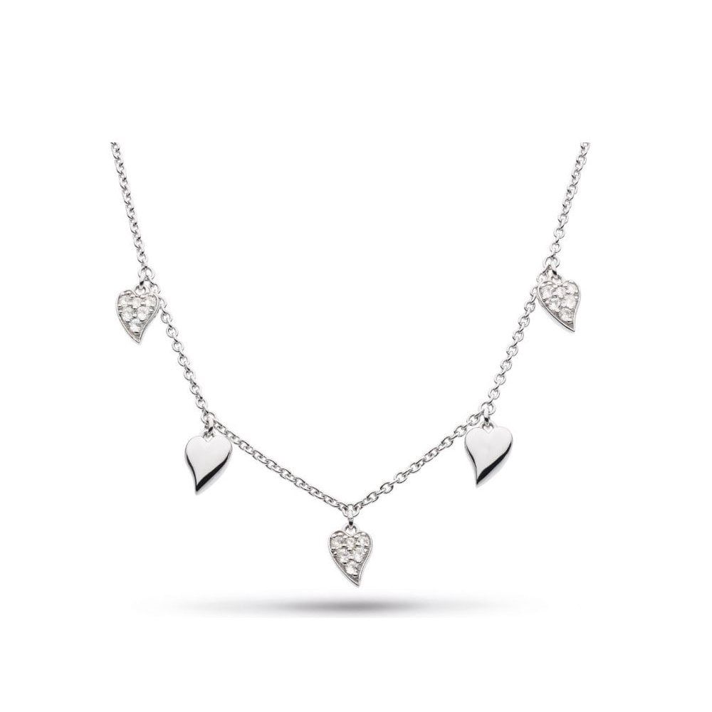 Silver Cherish Precious Heart Station Necklace