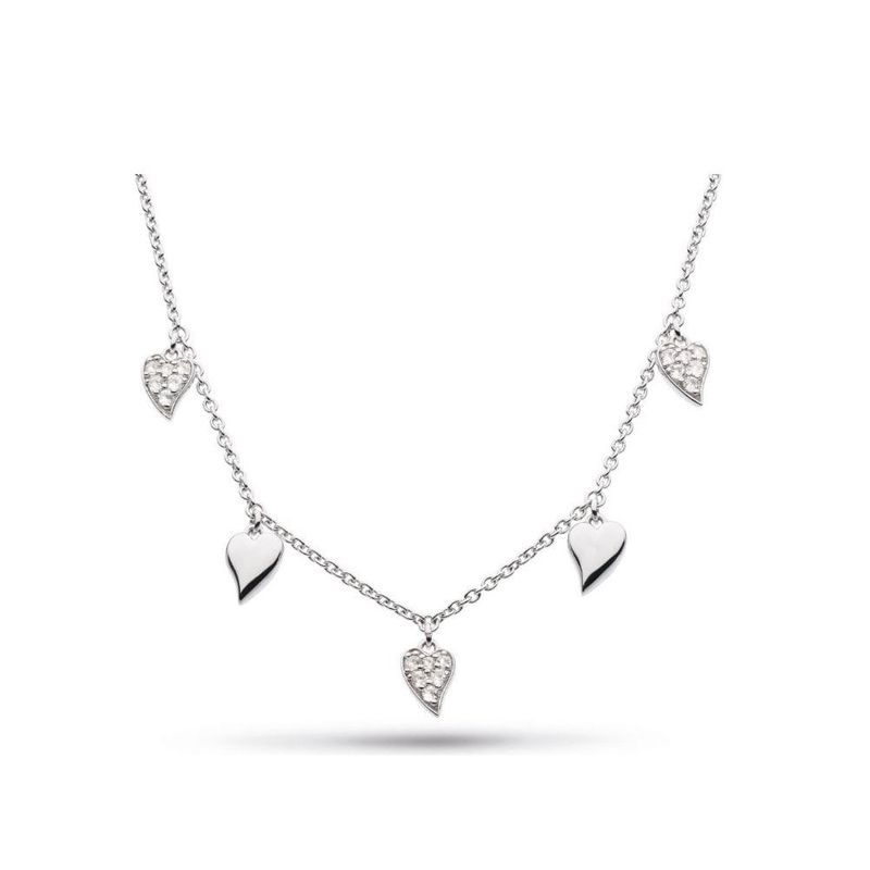 Silver Cherish Precious Heart Station Necklace