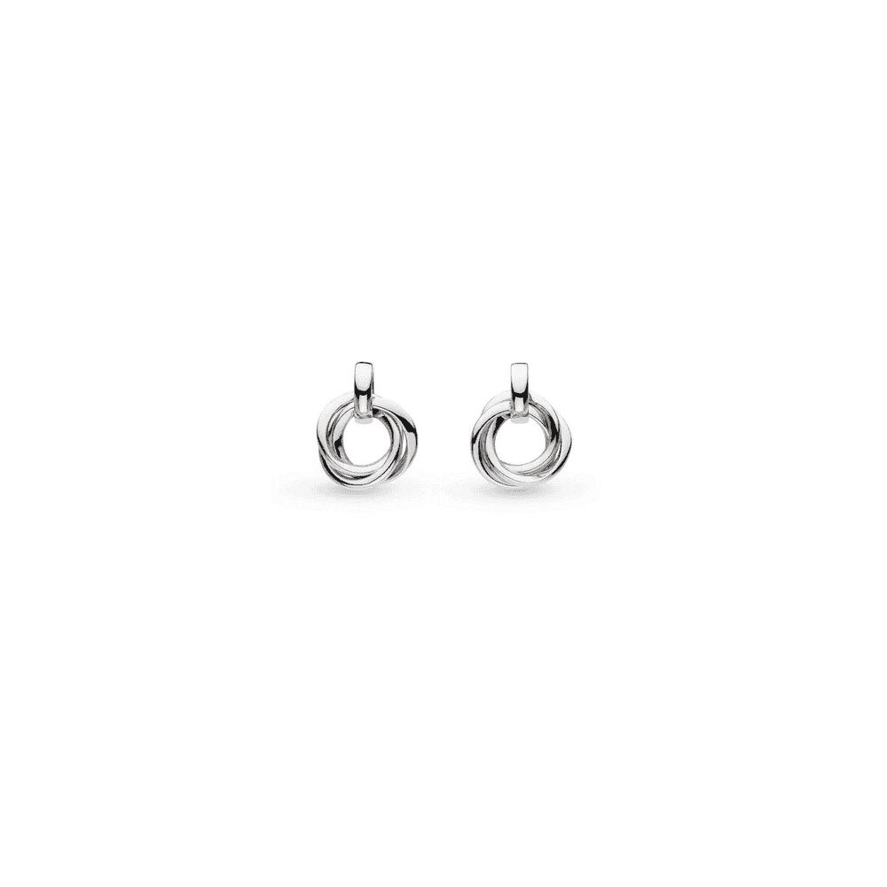Silver Bevel Trilogy Drop Earrings
