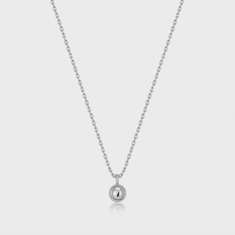 Silver Orb Drop Pendant Necklace