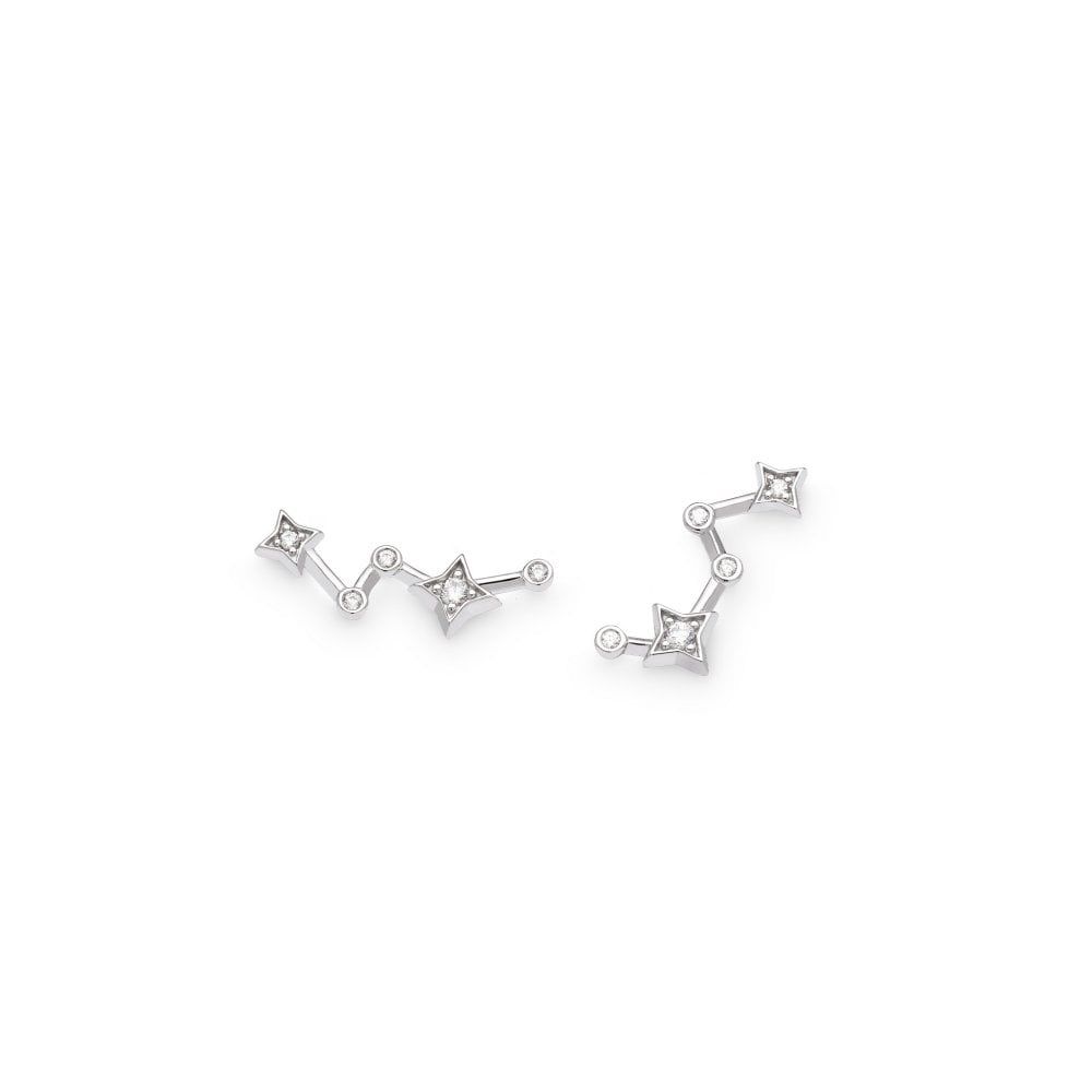 Silver Céleste Constellation Offset Stud Earrings