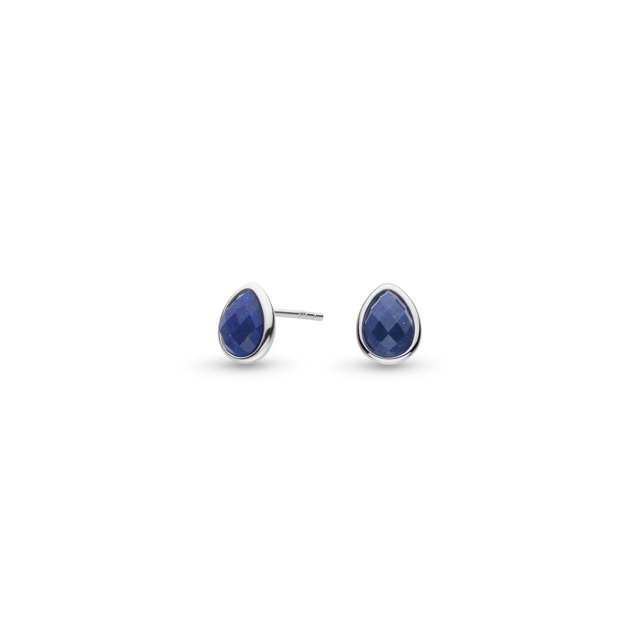 Silver Coast Pebble Azure Stud Earrings