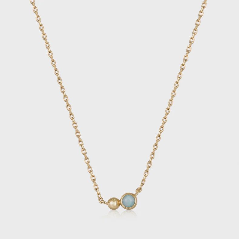 Silver Gold Plated Orb Amazonite Pendant Necklace