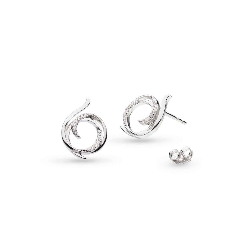 Silver Entwine Helix Wrap CZ Earrings