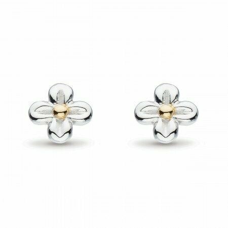Silver Blossom Flyte Honey Flower Stud Earrings