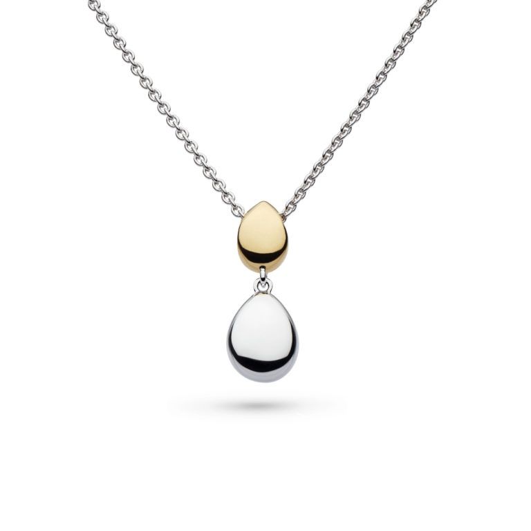 Silver Coast Pebble Golden Necklace