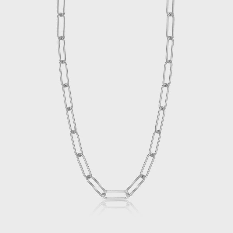 Silver Paperclip Chunky Chain Necklace