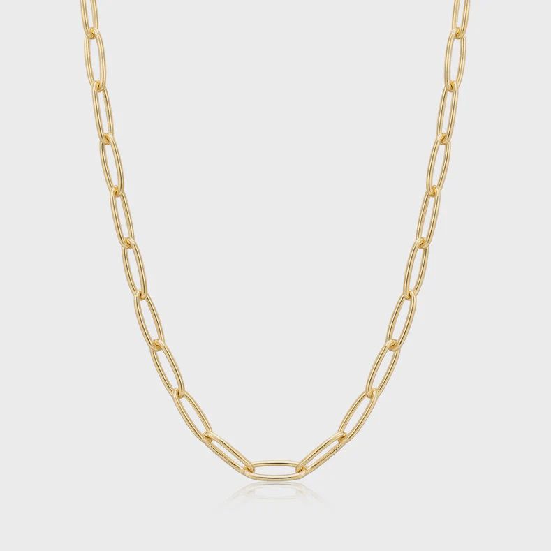 Silver Gold Plated Paperclip Chunky Chain Necklace