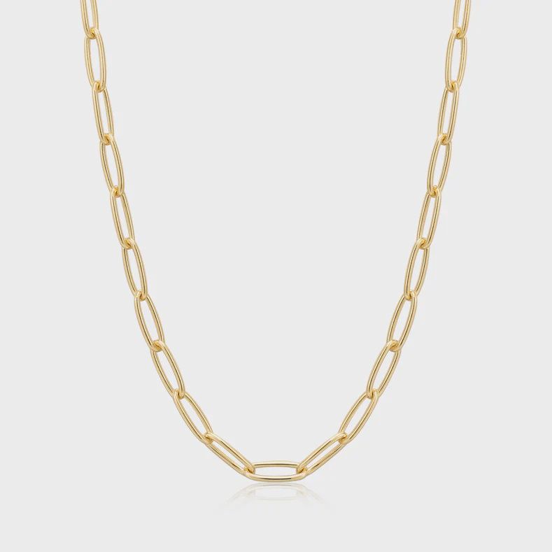 Silver Gold Plated Paperclip Chunky Chain Necklace