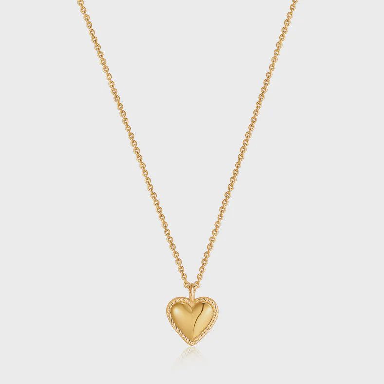 Silver Gold Plated Rope Heart Pendant Necklace