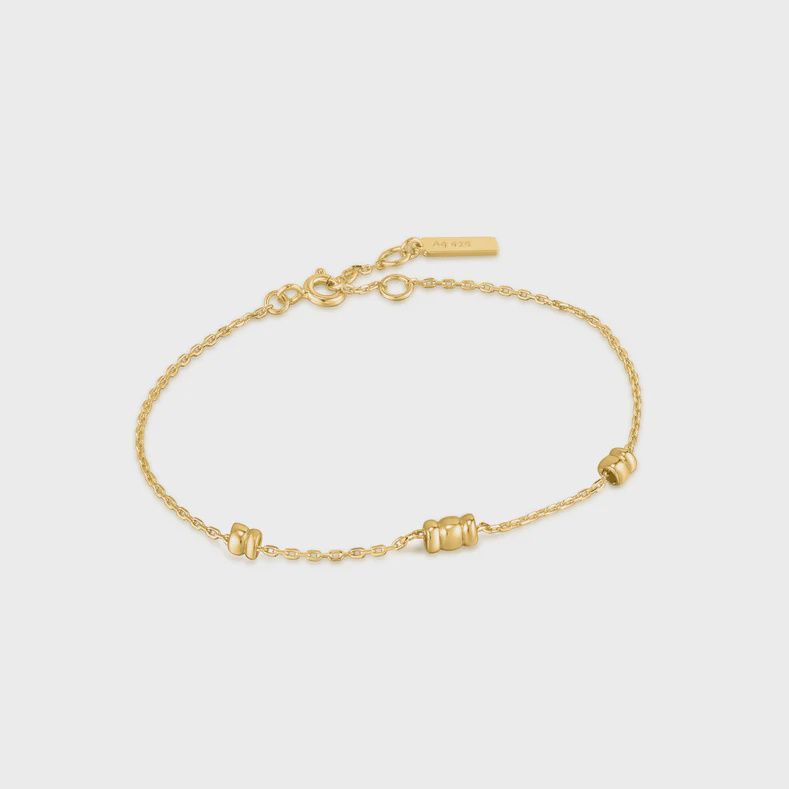 Silver Gold Plated Smooth Twist Chain Bracelet