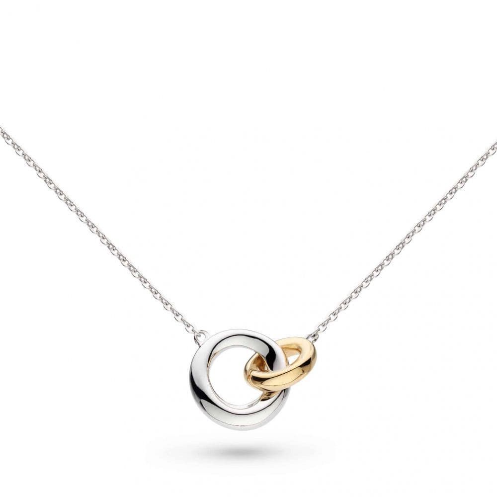 Silver Bevel Cirque Link Golden Necklace