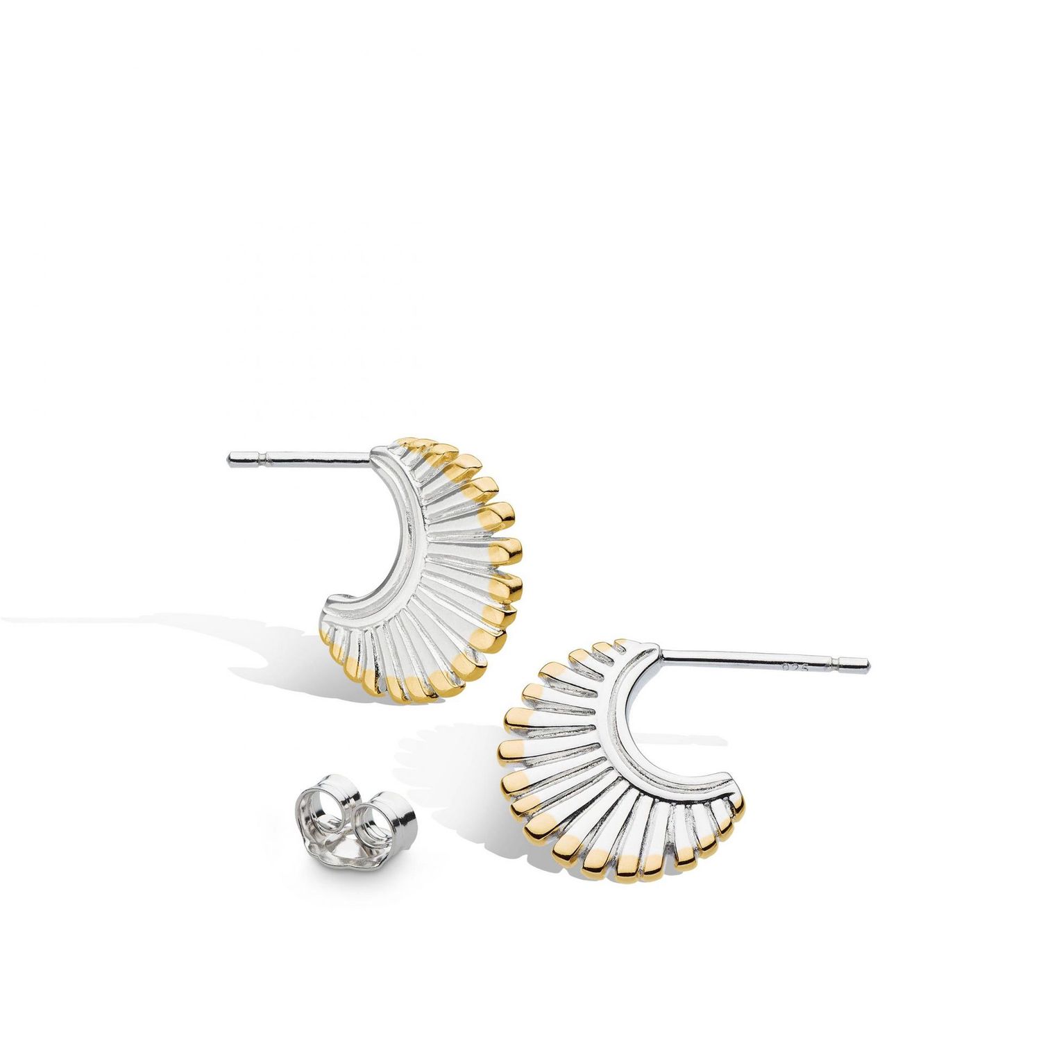 Silver Essence Radiance Golden Small Stud Hoop Earrings
