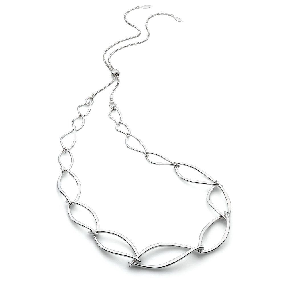 Silver Entwine Twine Twist RP Statement 30&quot; Toggle Necklace
