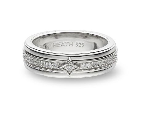 Silver Céleste Astoria Starburst Pavé Spinner Ring
