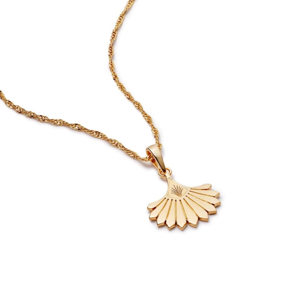 Silver Gold Plated Palm Fan Necklace