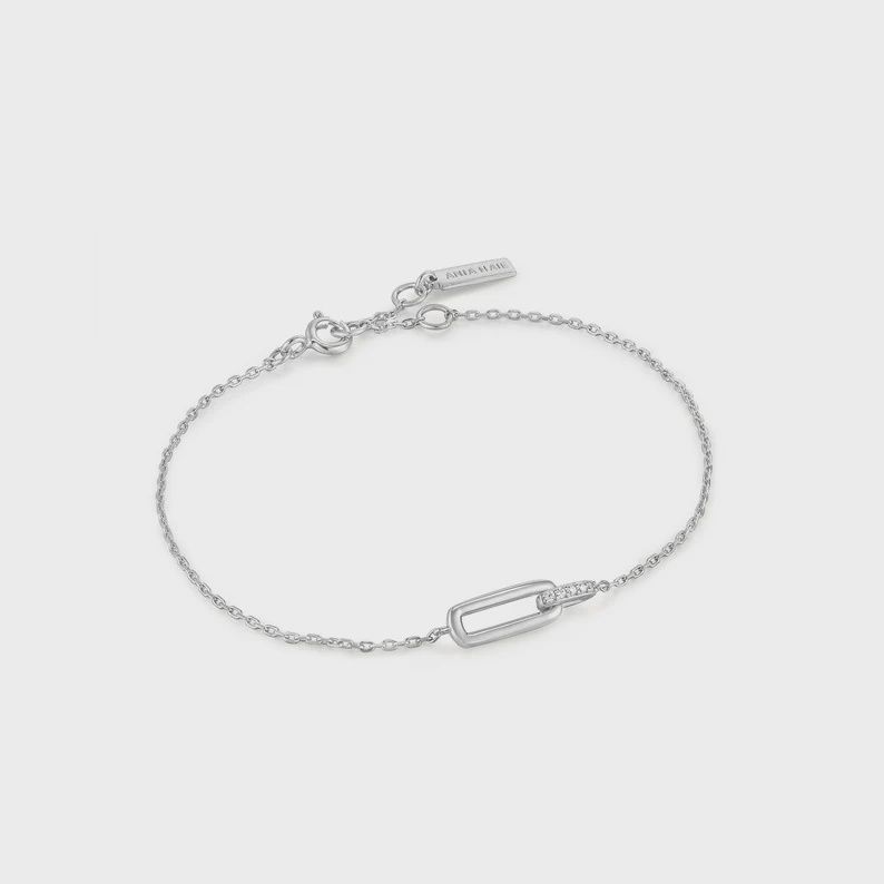 Silver Glam Interlock Bracelet