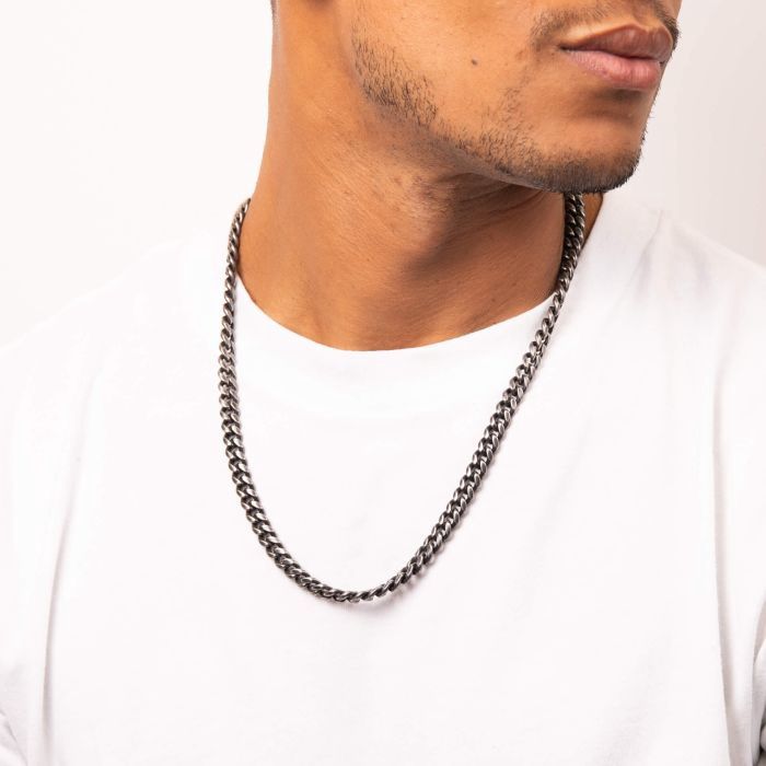 Antique-Plated Stainless Steel Necklace 61cm