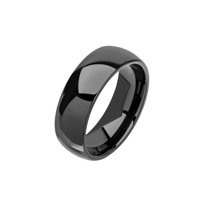 Tungsten Black-Plated Men&#39;s Ring, Size: 58