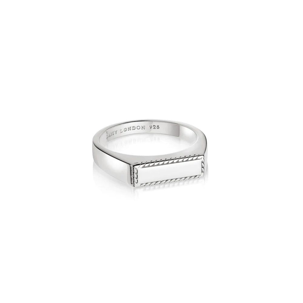 Sterling Silver Rope Signet Ring