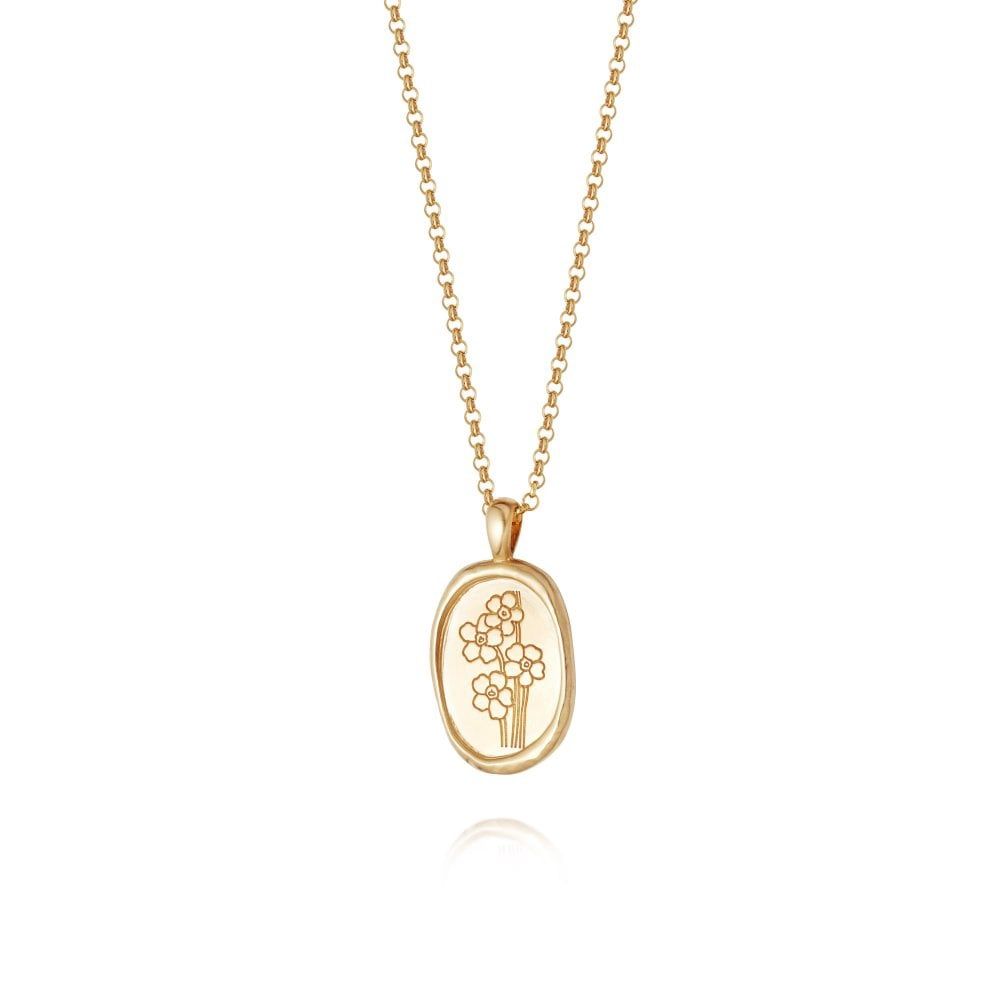 Silver Gold Plated Forget Me Not Necklace
