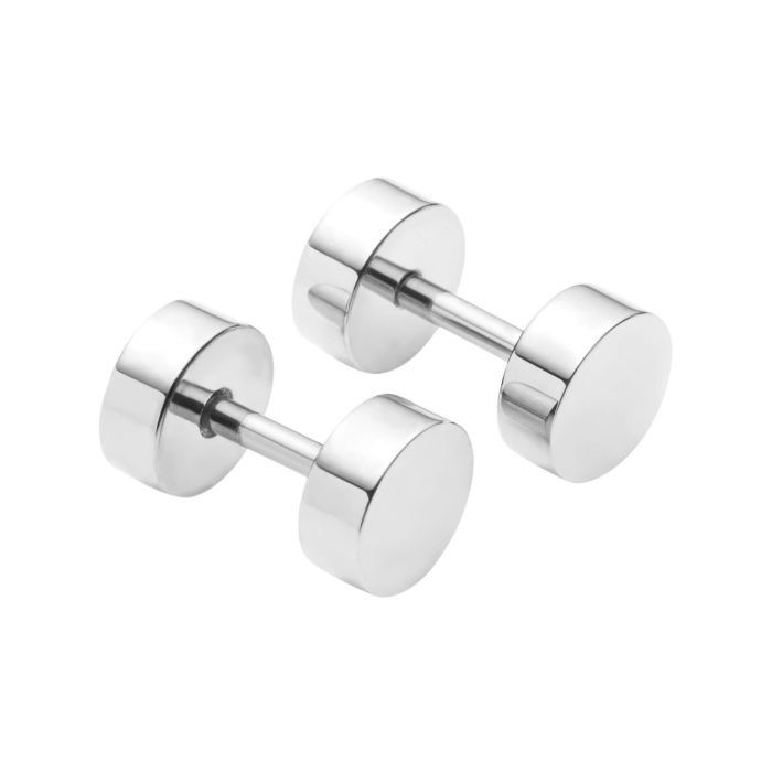 Plain Round Men&#39;s Stud Earrings