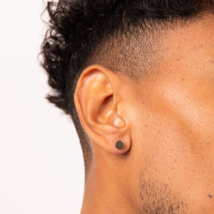 Plain Round Men's Stud Earrings