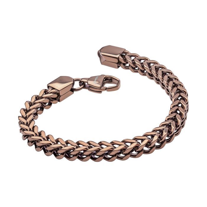 Coffee Plated Box Chervon Men&#39;s Bracelet