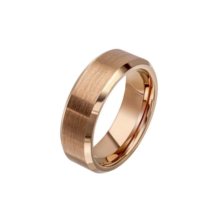 Brushed Coffee-Plated Tungsten Men's Ring
