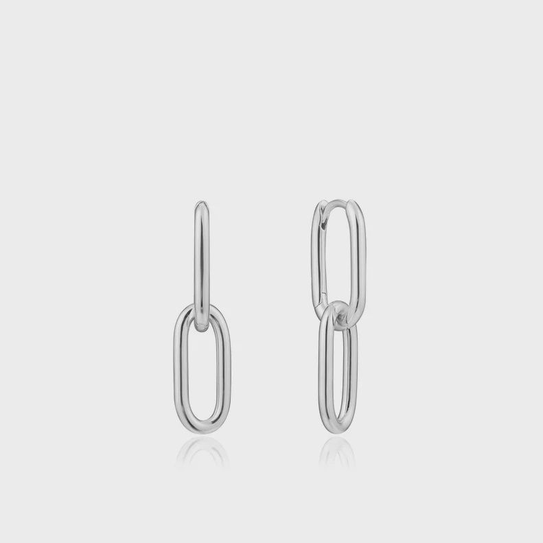 Silver Cable Link Earrings