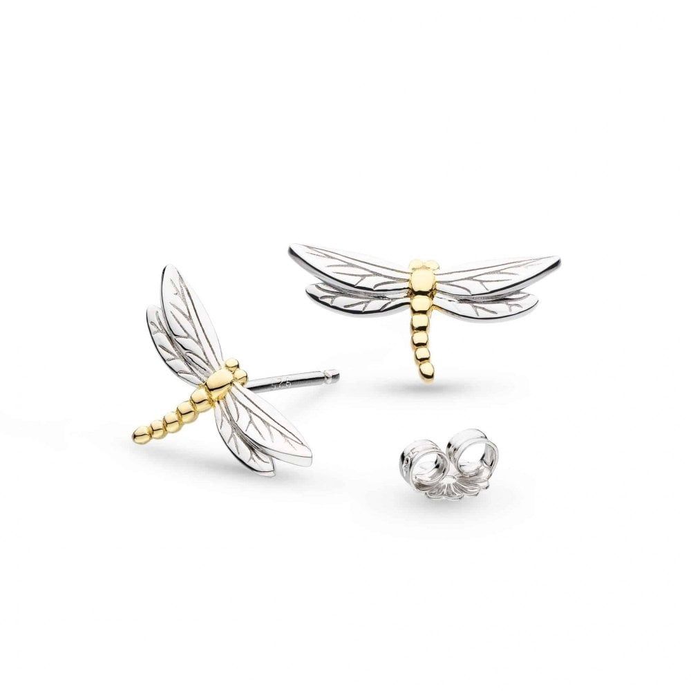 Silver &amp; Gold-Plate Blossom Flyte Dragonfly Petite Studs