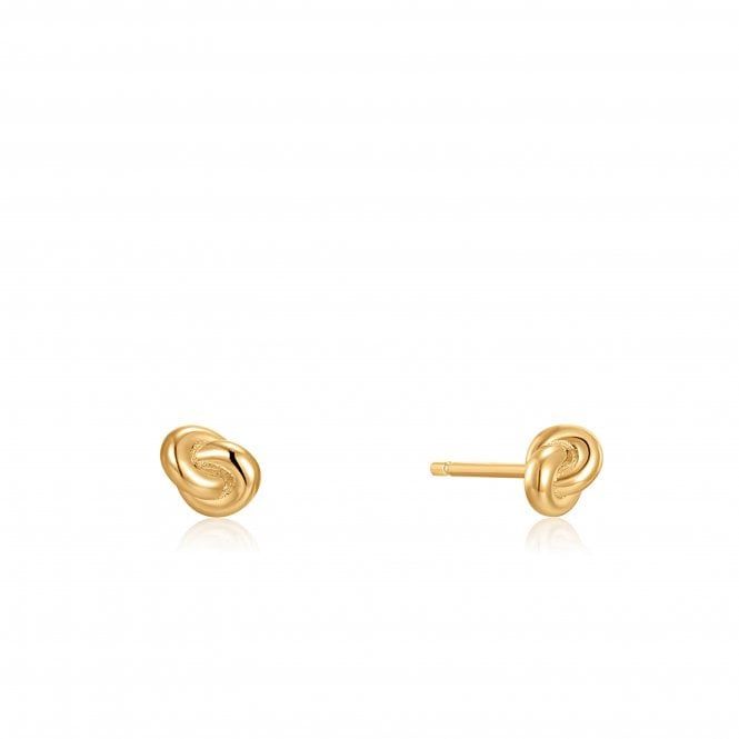 Silver Gold Plated Knot Stud Earrings